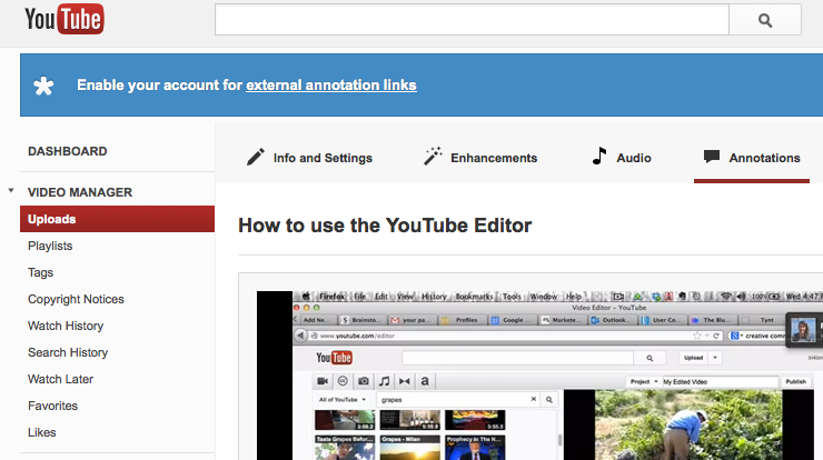 Verify External Links in YouTube